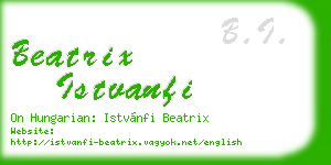 beatrix istvanfi business card